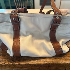 Coach Elegant Cream and Brown Coach Women's Tote Bag